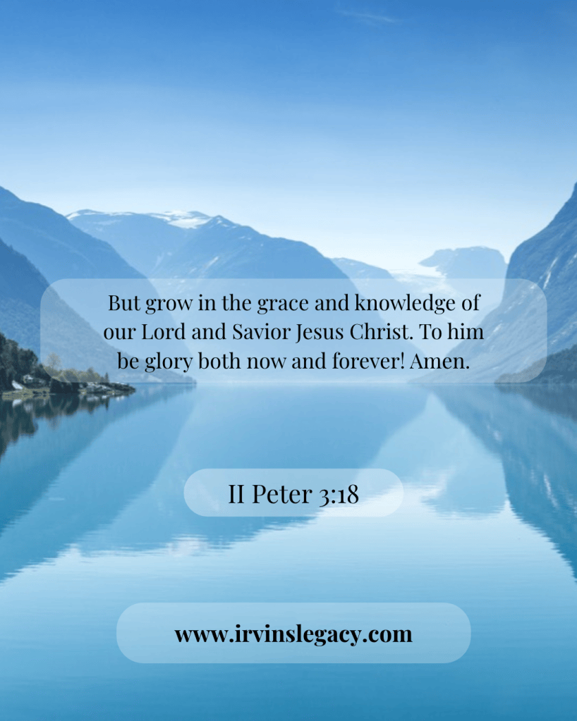 A serene landscape featuring mountains and a reflective lake, with an inspirational Bible verse overlaid in a soft, translucent box.